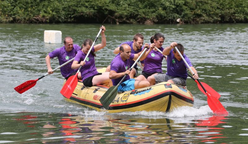 Veslanje na reki Krki.