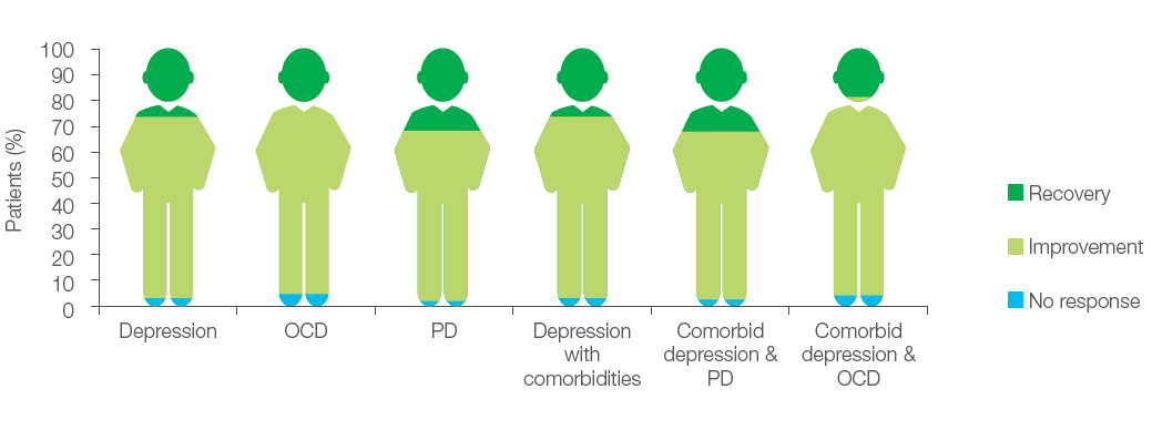 Figure 2. Efficacy at the end of the study – comparison across diagnoses.